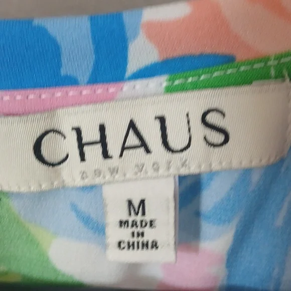 Chaus Women's Tropical Floral Tank Top - Pink, Green, Blue - Picture 2 of 7